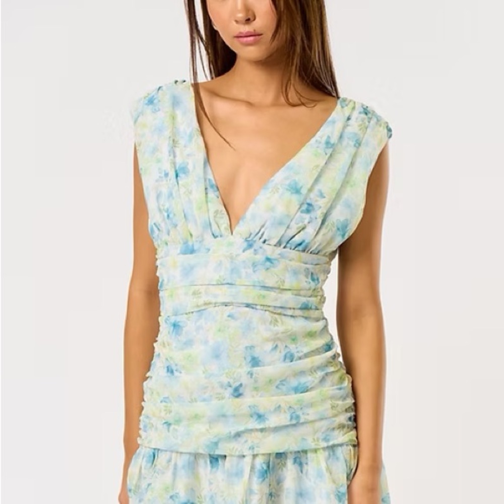 Blue Floral Mini Dress